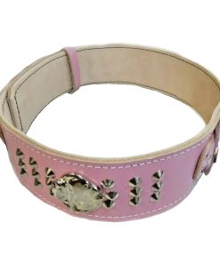 Baby Pink Leather Dog Collar