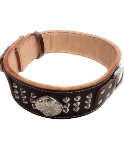 Dark Brown Leather Dog Collar